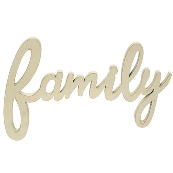 *Hanging Ivory Script Family Sign G35420 By CWI Gifts