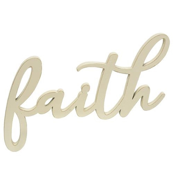 *Hanging Ivory Script Faith Sign G35422 By CWI Gifts