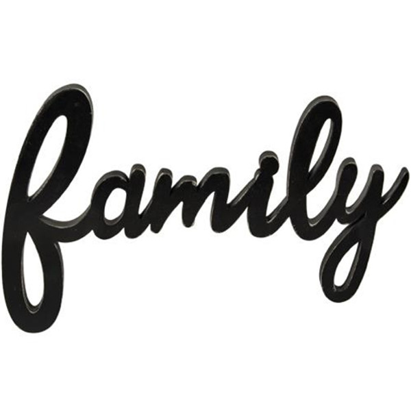 *Hanging Black Script Family Sign G35425 By CWI Gifts