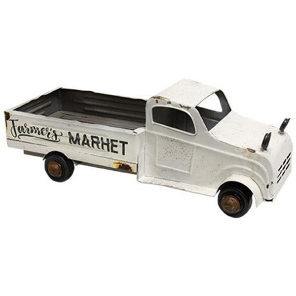 *White Metal Farmer'S Market Truck G60348 By CWI Gifts