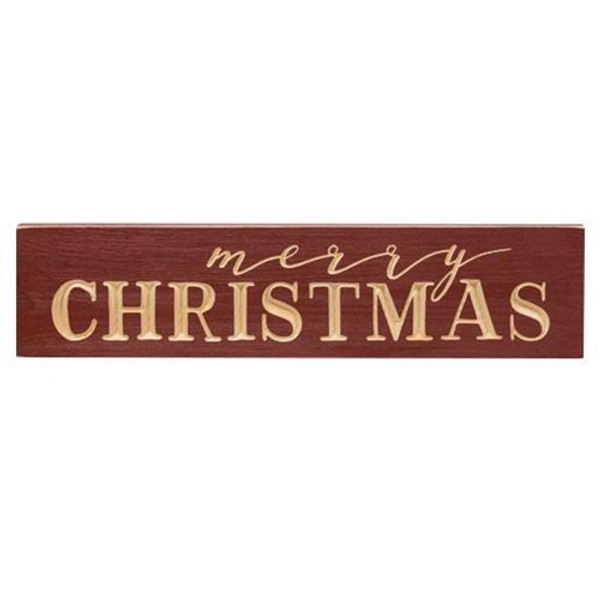 Merry Christmas Engraved Sign 24" X 5.5" G9632 By CWI Gifts