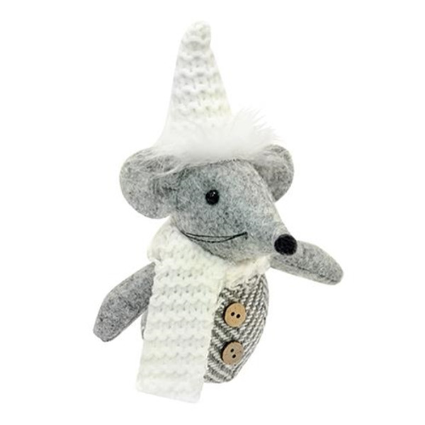 Plush Gray Mouse Ornament GADC2733 By CWI Gifts