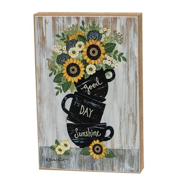 *Good Day Sunshine Cups Block 4" X 6" GALP1968A By CWI Gifts