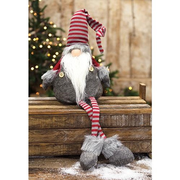 *Dangle Leg Plush Red/Gray Santa Gnome GZOE2046 By CWI Gifts