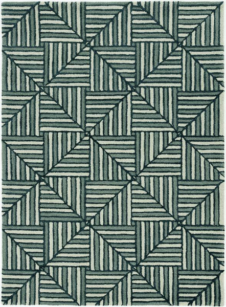 Kas Libby Langdon Upton 4304 Navy/Charcoal Diagonal Tile Area Rug - 2'3" x 8' RunnerLLU430423X8RU