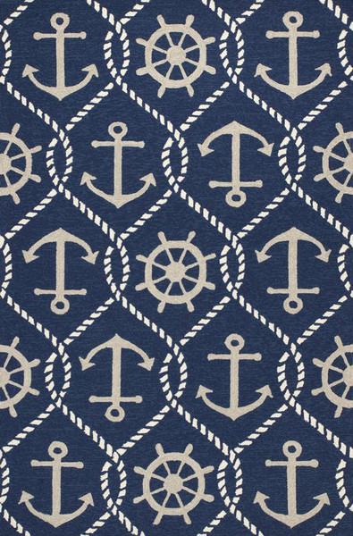 Kas Harbor 4220 Navy Marina Area Rug - 2' x 3'HAR42202X3