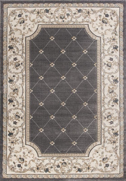 Kas Avalon 5615 Grey/Ivory Courtyard Area Rug - 9' x 12'AVA56159X12