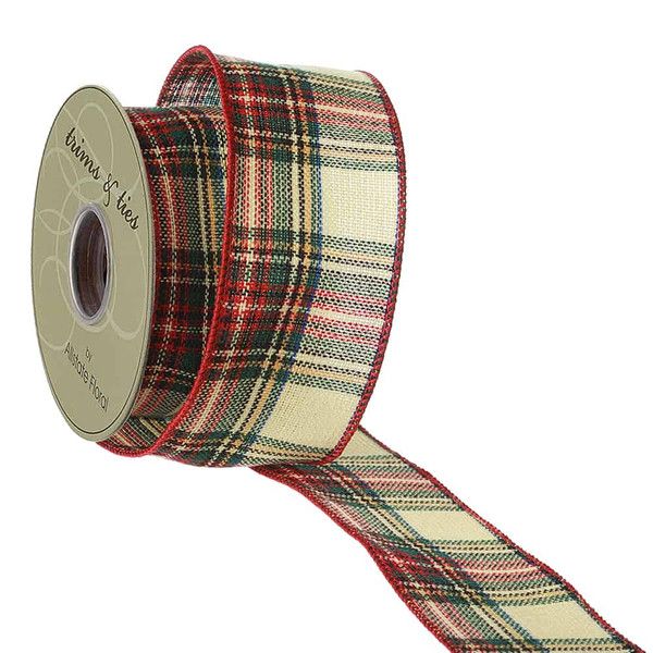 2.5"W X 10Yd Plaid Ribbon Red Green (Pack Of 6) RW4973-RE/GR By Silk Flower