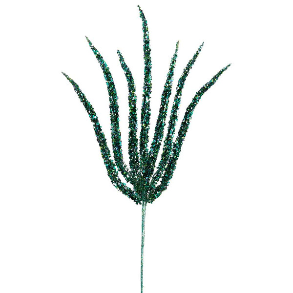 25" Glittered Foxtail Spray Peacock (Pack Of 12) XAS531-PC By Silk Flower