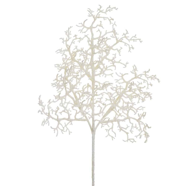 16" Glittered Plastic Twig Spray White (Pack Of 12) XAS562-WH By Silk Flower