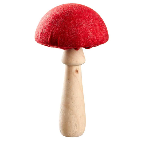 15" Mushroom Red Natural (Pack Of 2) XAT122-RE/NA By Silk Flower
