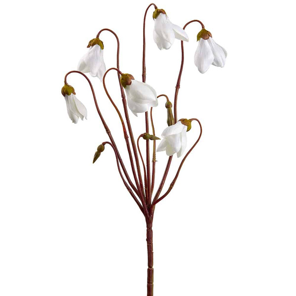 15" Cyclamen Bud Bush White (Pack Of 12) XFB462-WH By Silk Flower