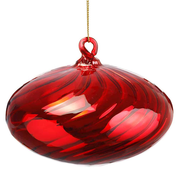 4.75" Swirl Glass Onion Ornament Red (Pack Of 4) XGN019-RE By Silk Flower