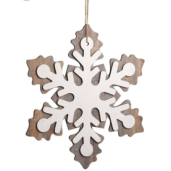 15" Snowflake Ornament Gray White (Pack Of 6) XM0369-GY/WH By Silk Flower