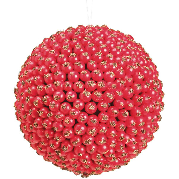 4" Berry Ball Ornament Red (Pack Of 6) XM7968-RE By Silk Flower