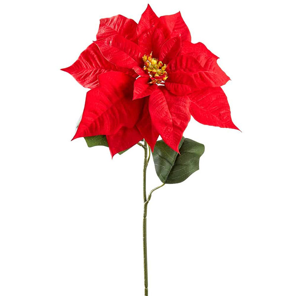 28" Velvet Poinsettia Spray Red (Pack Of 12) XPS037-RE By Silk Flower