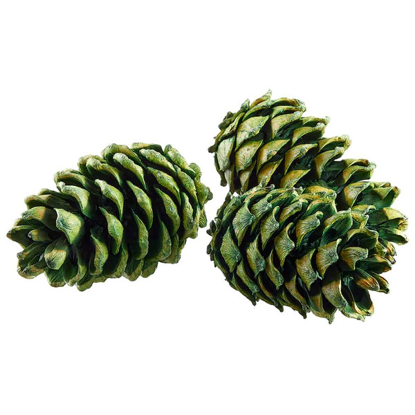 4" Pine Cone (3 Ea/Bag) Green (Pack Of 12) XAL913-GR By Silk Flower