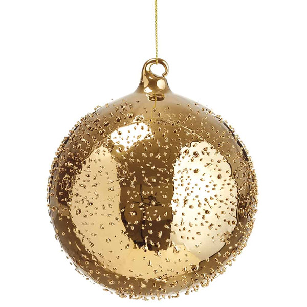 4.75" Glass Ball Ornament Gold (Pack Of 6) XGN463-GO By Silk Flower