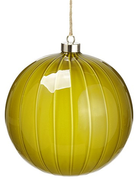6" Glass Ball Ornament Green (Pack Of 6) XGN676-GR By Silk Flower