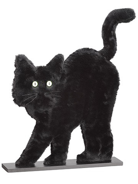 15" Halloween Cat Table Top Black (Pack Of 2) AAG018-BK By Silk Flower