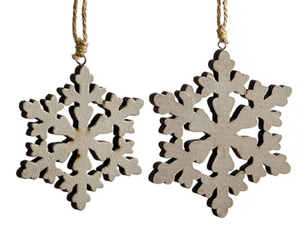 5"-7" Snowflake Ornament (2 Ea/Set) Gray Brown (Pack Of 10) XN9112-GY/BR By Silk Flower