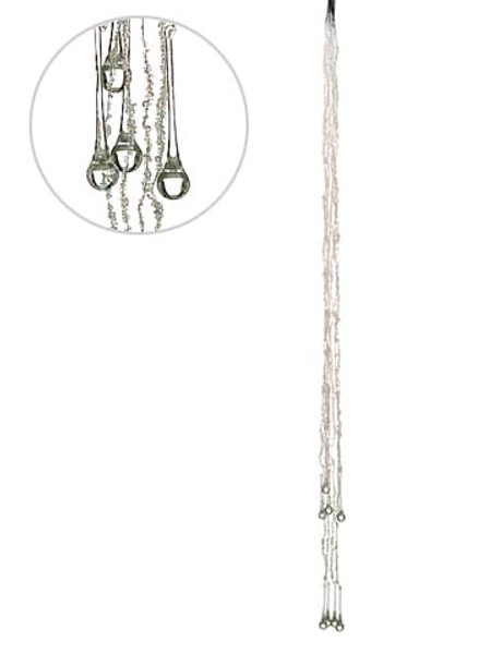 4'-5' Assorted Beaded Led Light With Glass Drop X8 In Box White XTL238-WH By Silk Flower
