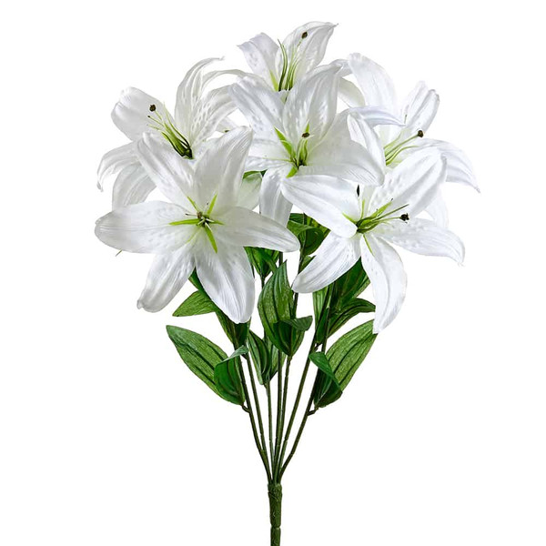 22" Lily Bush X7 White (Pack Of 12) FBL399-WH By Silk Flower