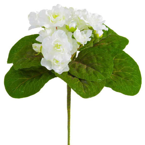 8" African Violet Bush White (Pack Of 24) FBV035-WH By Silk Flower