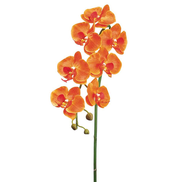 36" Phalaenopsis Orchid Spray With 7 Flowers And 3 Buds Two Tone Orange (Pack Of 6) HSO829-OR/TT By Silk Flower