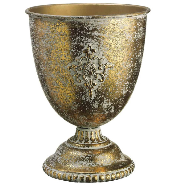 16.5"H X 12.5"D Tin Urn Gold (Pack Of 2) ACT547-GO By Silk Flower