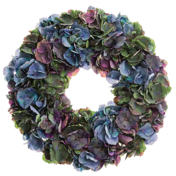 23" Hydrangea Wreath Purple Green FWH335-PU/GR By Silk Flower