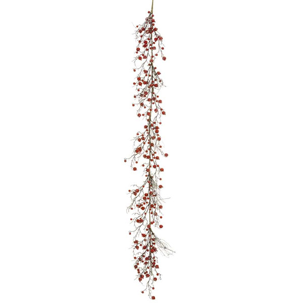 6' Iced Rosehip Garland Red (Pack Of 4) XBG283-RE By Silk Flower