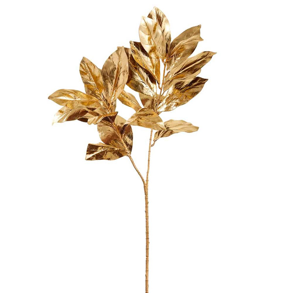 37" Metallic Magnolia Leaf Spray Gold (Pack Of 6) XFS199-GO By Silk Flower