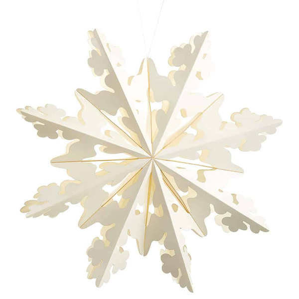 15.7" Snowflake Ornament White (Pack Of 12) XM0247-WH By Silk Flower