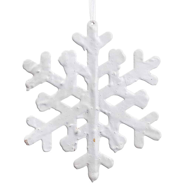 8" Snowflake Ornament White 8 Pieces XM3032-WH By Silk Flower