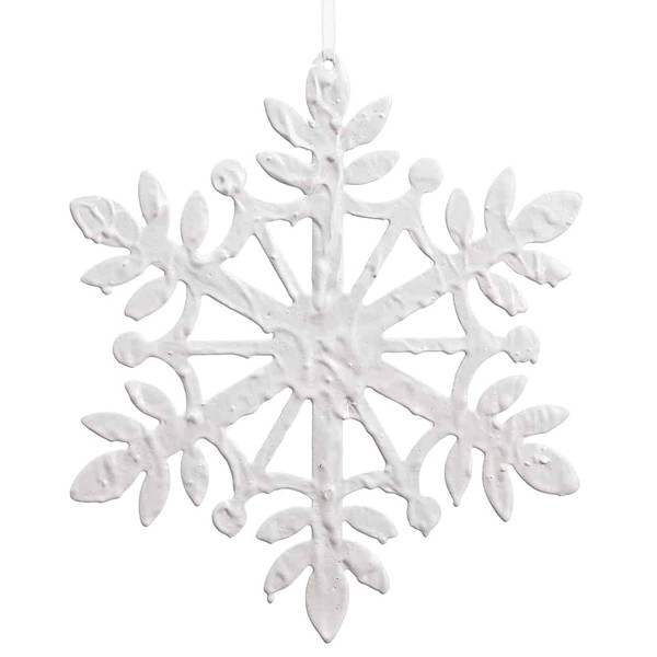 12" Snowflake Ornament White 8 Pieces XM3033-WH By Silk Flower