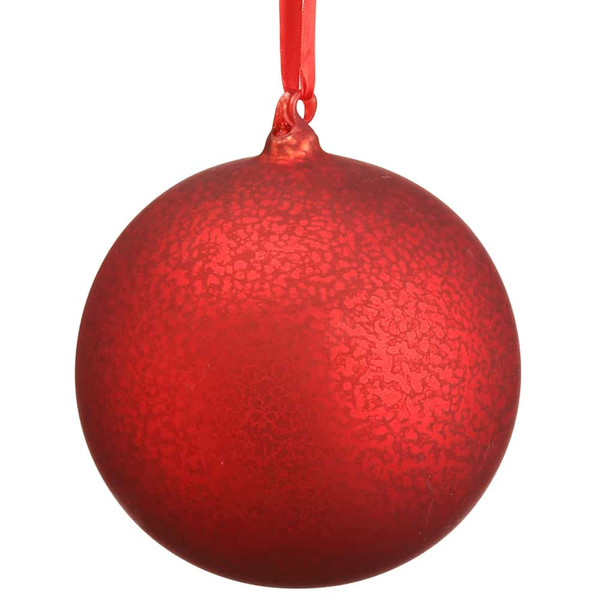 6" Mercury Glass Ball Ornament Red (Pack Of 6) XGN615-RE By Silk Flower