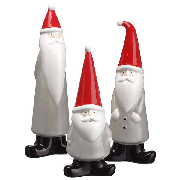 8.75"-10.6" Santa Table Top (3 Ea/Set) White Red (Pack Of 2) XSS350-WH/RE By Silk Flower