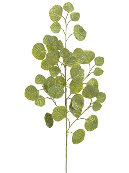 24" Metallic Eucalyptus Leaf Spray Green Gold (Pack Of 24) XAR215-GR/GO By Silk Flower