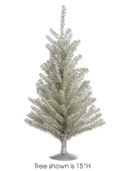 18"H X 11"D Tinsel Tree X181 On Metal Stand Silver (Pack Of 12) YTM924-SI By Silk Flower