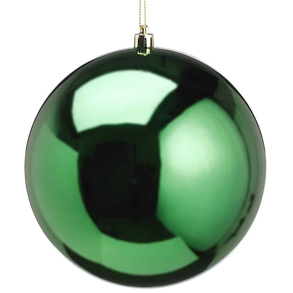 6" Shiny Plastic Ball Ornament Green (Pack Of 24) XN4803-GR By Silk Flower