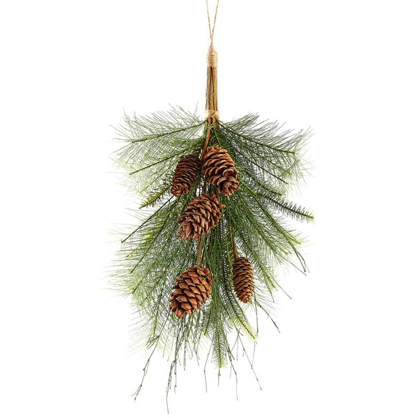 28" Pine Door Swag With Pine Cone Green Brown (Pack Of 4) YAP288-GR/BR By Silk Flower