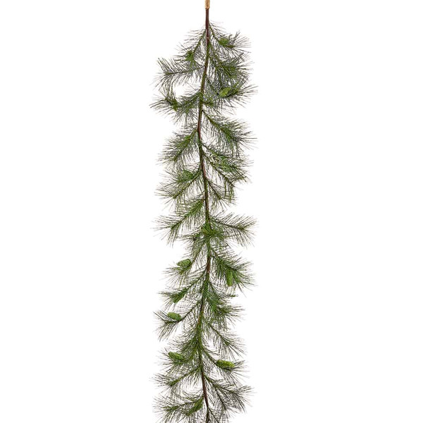 6' Long Needle Pine Garland With Pine Cone Green (Pack Of 2) YGE659-GR By Silk Flower