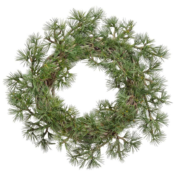 22" Needle Pine Wreath Green (Pack Of 2) YWE295-GR By Silk Flower