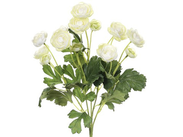 13" Mini Ranunculus Bush X5 Cream 12 Pieces FBR995-CR