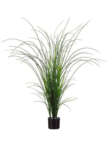 57" Grass Bush In Black Plastic Pot Two Tone Green 2 Pieces LPG220-GR/TT