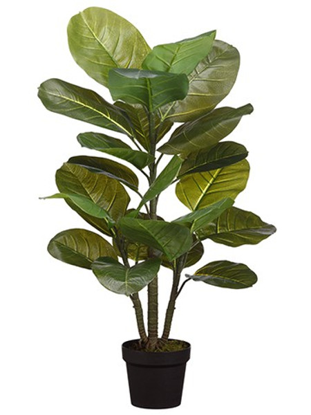 36" Large Leaf Rubber Plant In Pot Green 4 Pieces LPR213-GR