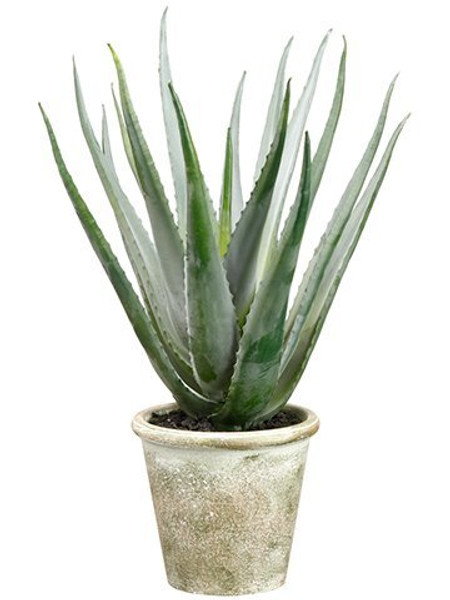 20" Agave In Paper Mache Pot Green Gray 2 Pieces LQA006-GR/GY