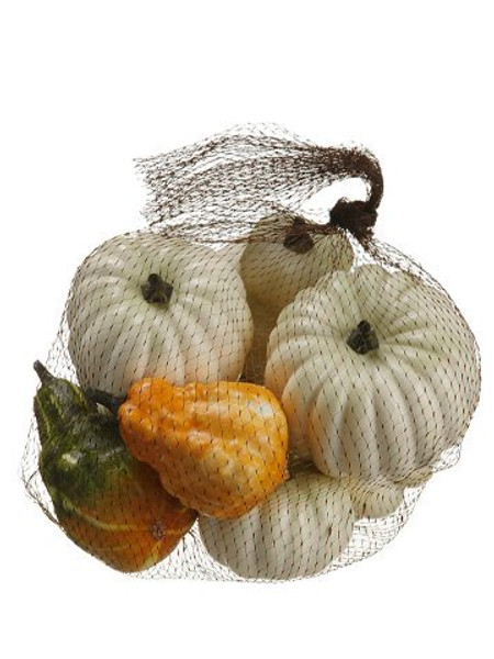 6"H X 9"W Assorted Pumpkin/Gourd X8 In Bag Cream 6 Pieces VQP812-CR