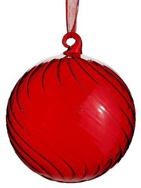 4" Glass Ball Ornament Red 12 Pieces XGM842-RE